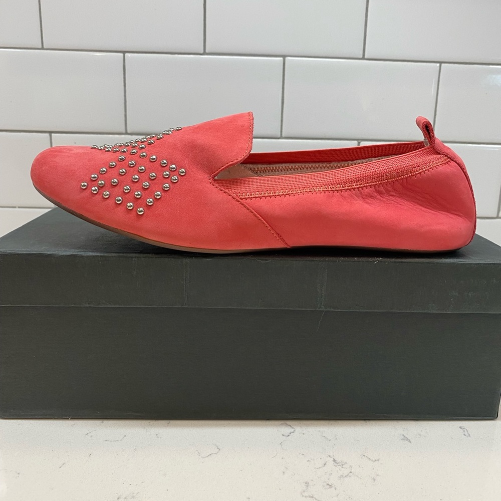 Yosi Samra Ariel Studded Pink Flats - Picture 2 of 4